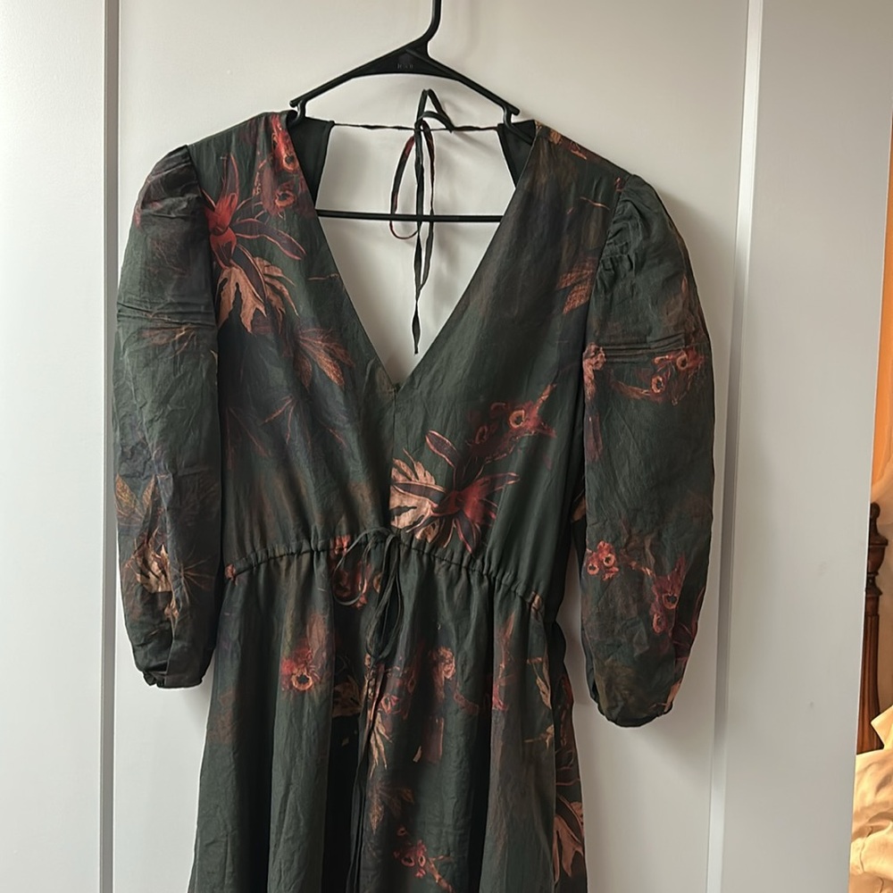 All Saints Dark Floral Long Sleeve Dress - Picture 2 of 6